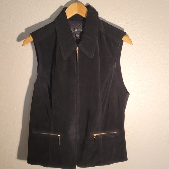 Ellen Tracy Jackets & Blazers - SUEDE VEST/ DARK NAVY BLUE  SIZE 14 - ELLEN TRACY